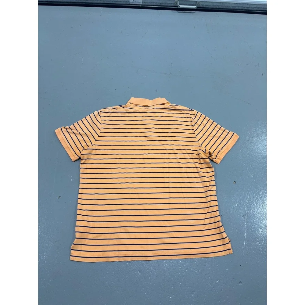 Polo Ralph Lauren Mens XL Classic Fit Striped Short Sleeve Polo Shirt Orange